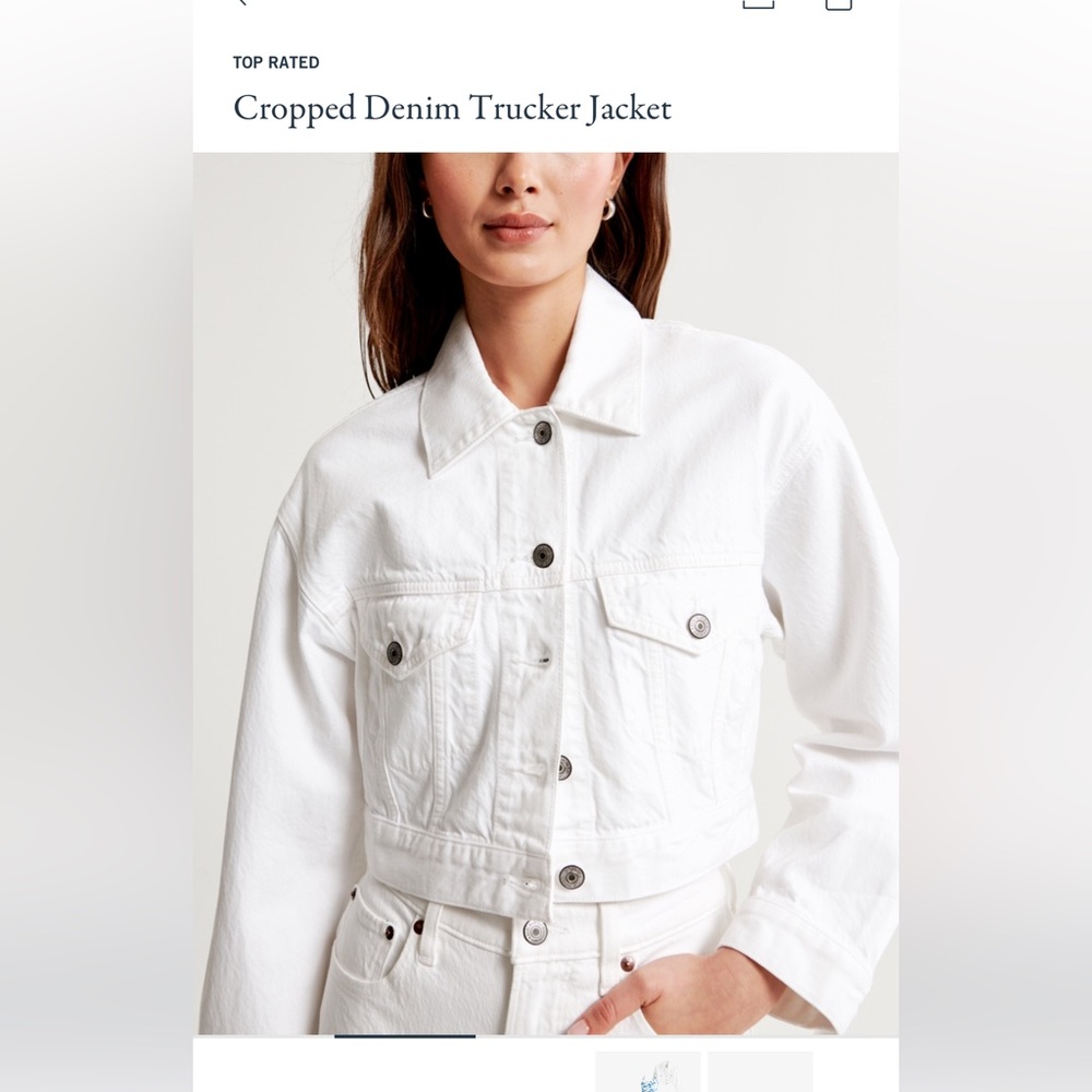 Cropped Denim Trucker Jacket Abercrombie